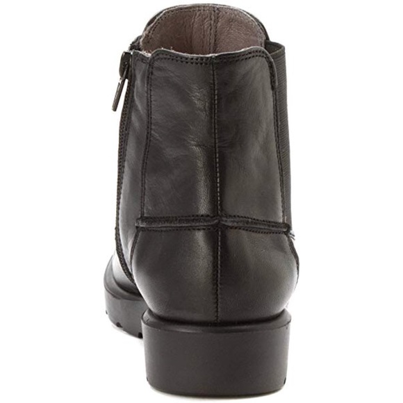 Black Leather Hidden Wedge Chelsea Ankle Booties - Picture 4 of 4